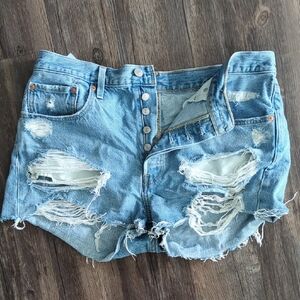 Levi's Distressed Denim Shorts